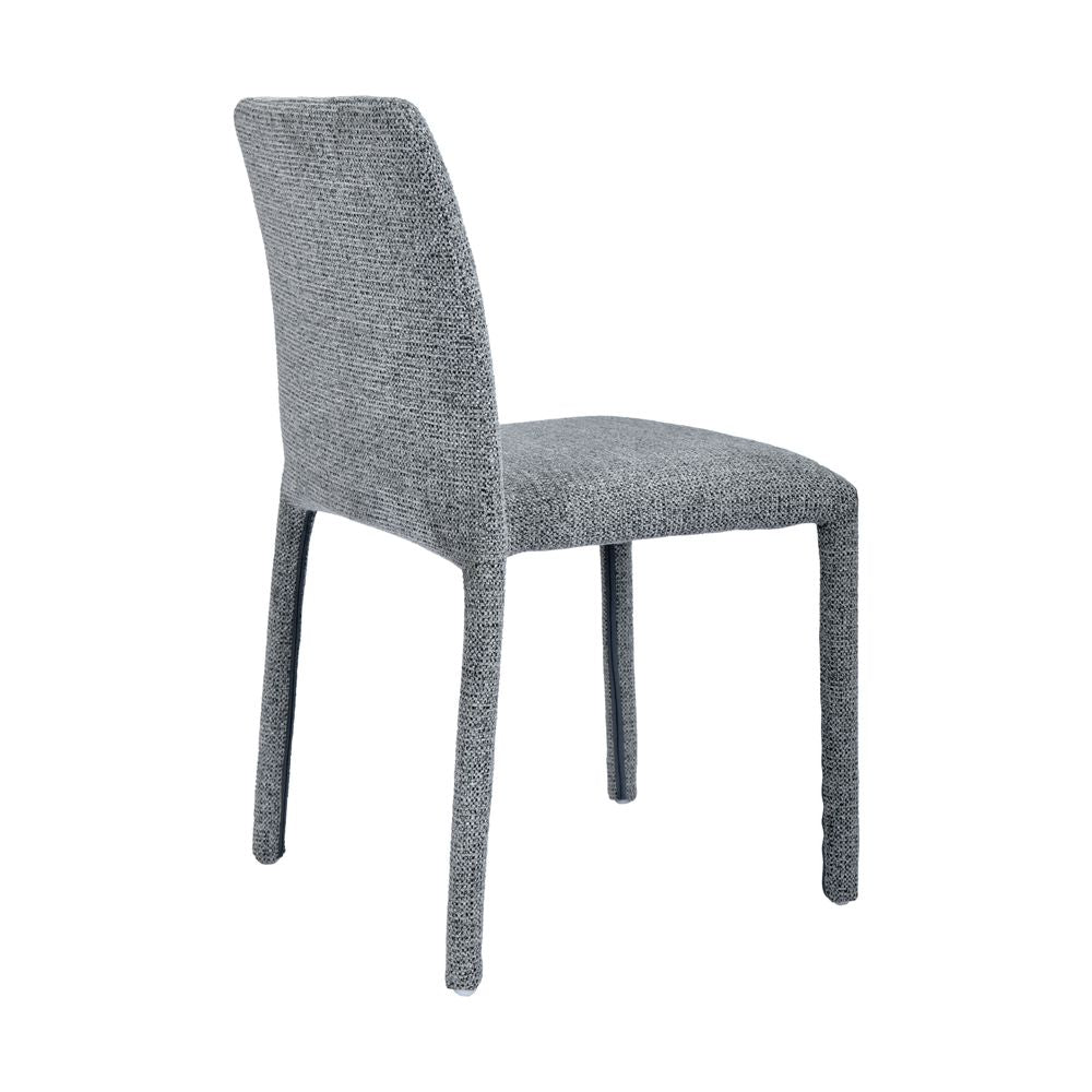 Chaise repas empilable tissu chenillé gris