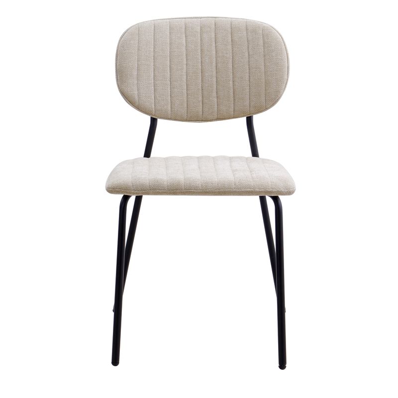 Chaise repas tissu beige KOTA