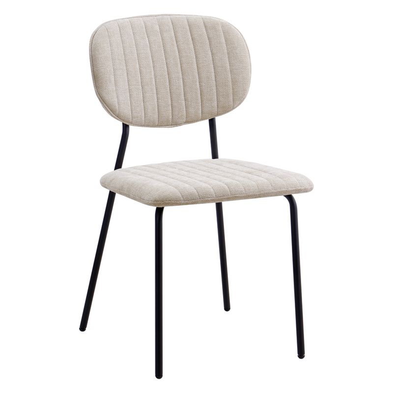 Chaise repas tissu beige KOTA