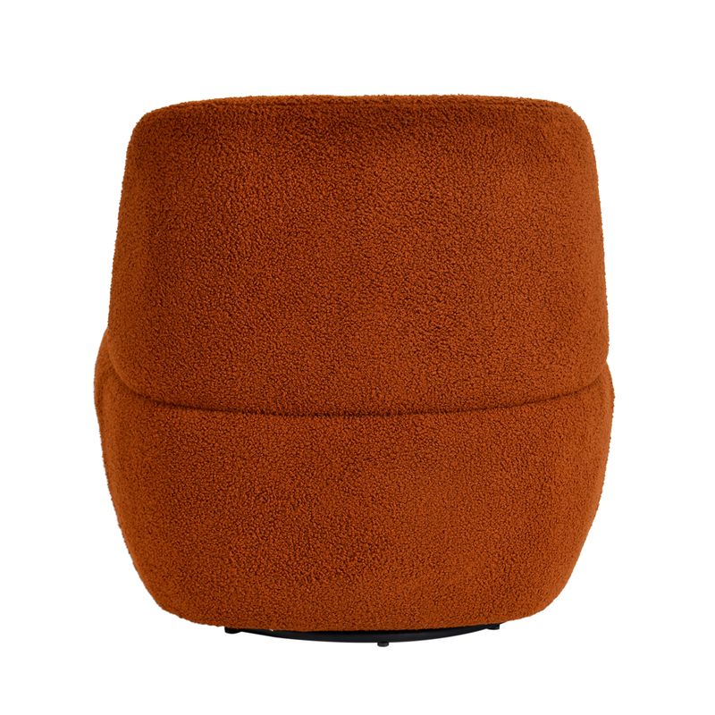Fauteuil pivotant en bouclette épaisse terracotta