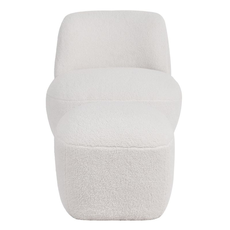 Pouf en bouclette épaisse écru