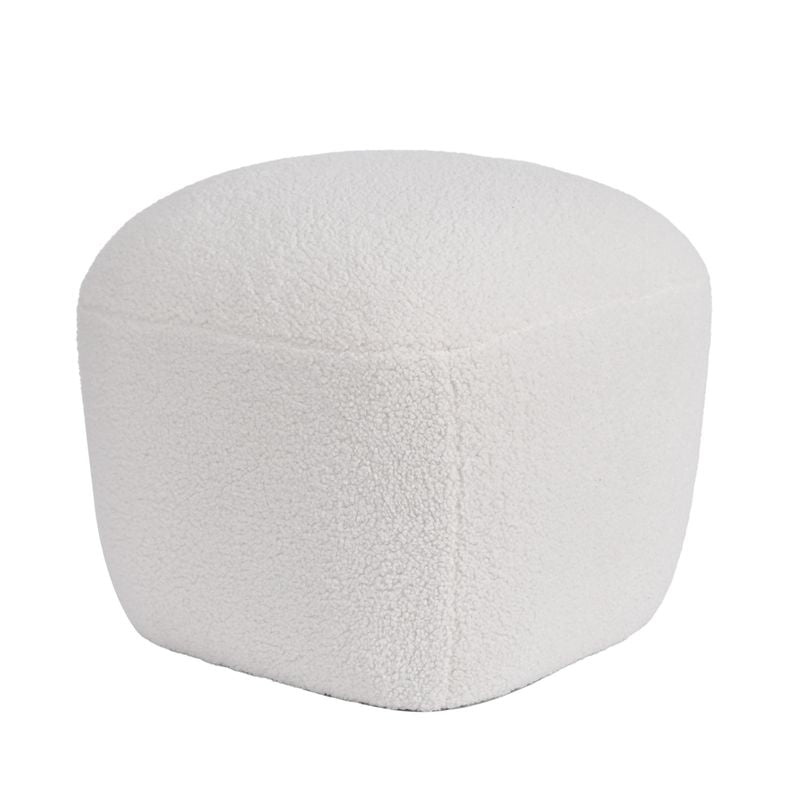 Pouf en bouclette épaisse écru