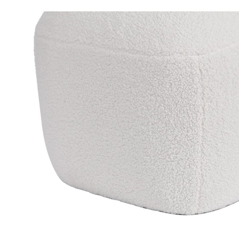 Pouf en bouclette épaisse écru