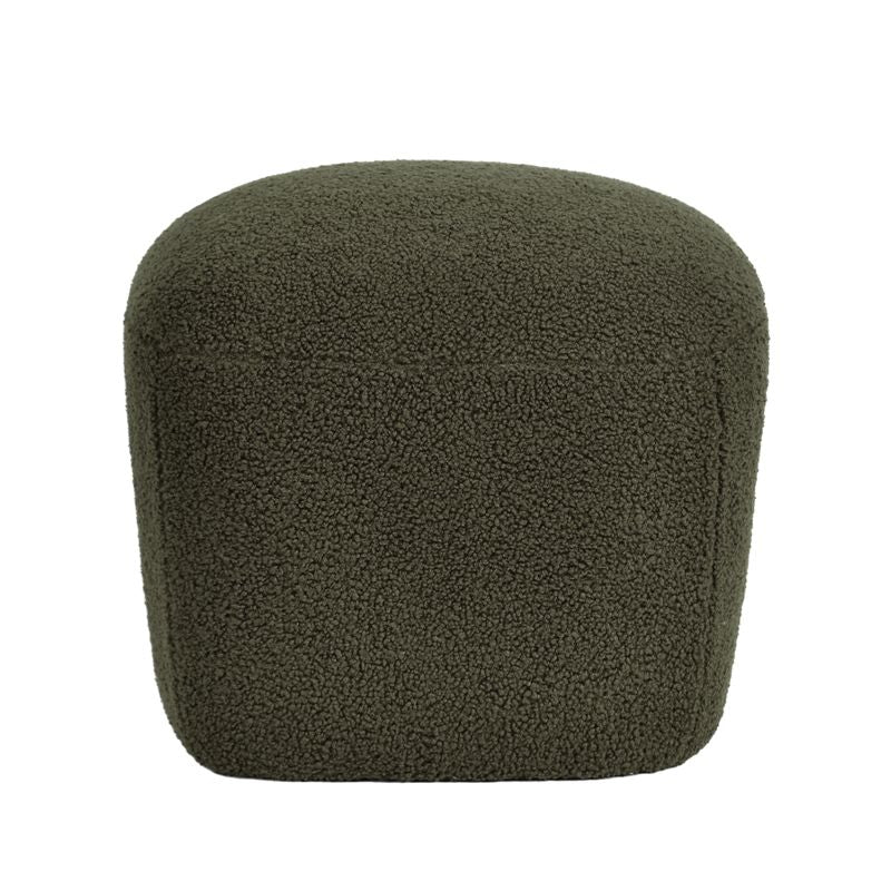 Pouf en bouclette épaisse vert