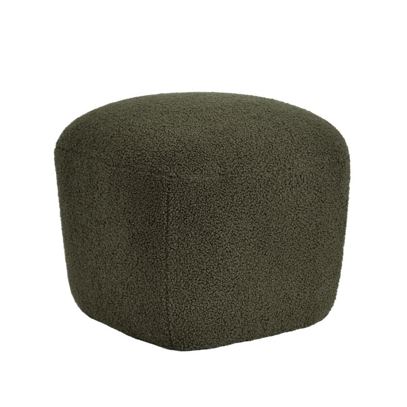 Pouf en bouclette épaisse vert
