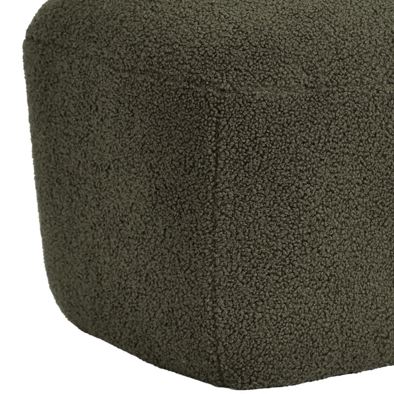 Pouf en bouclette épaisse vert