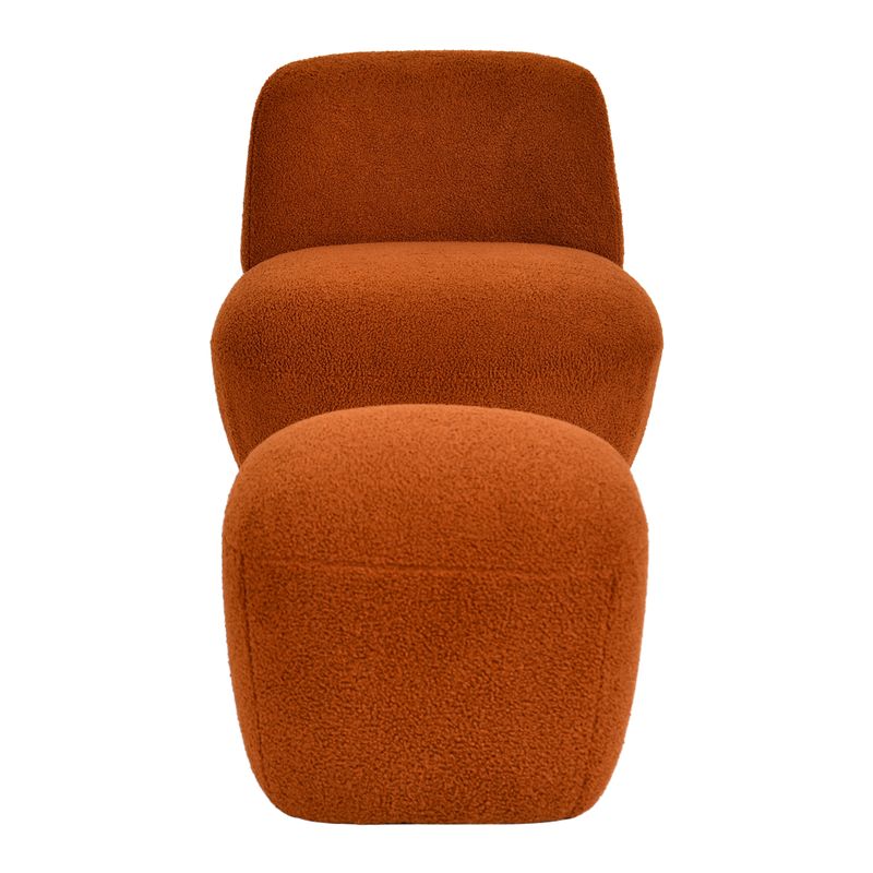 Pouf en bouclette épaisse terracotta