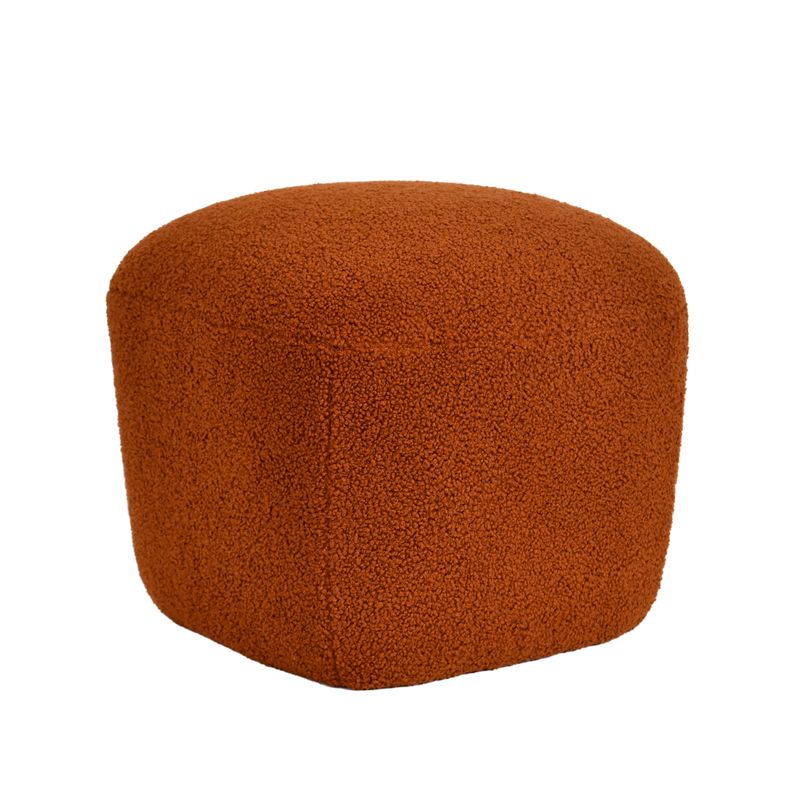 Pouf en bouclette épaisse terracotta