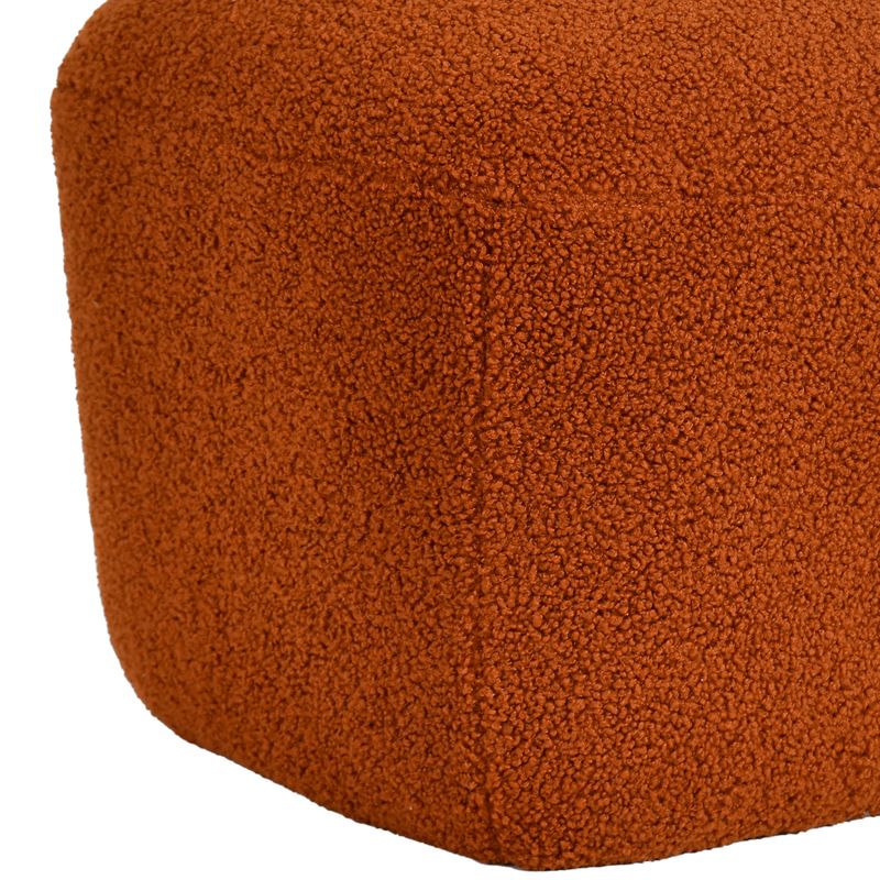 Pouf en bouclette épaisse terracotta