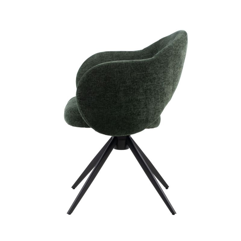 Chaise pivotante tissu vert foncé