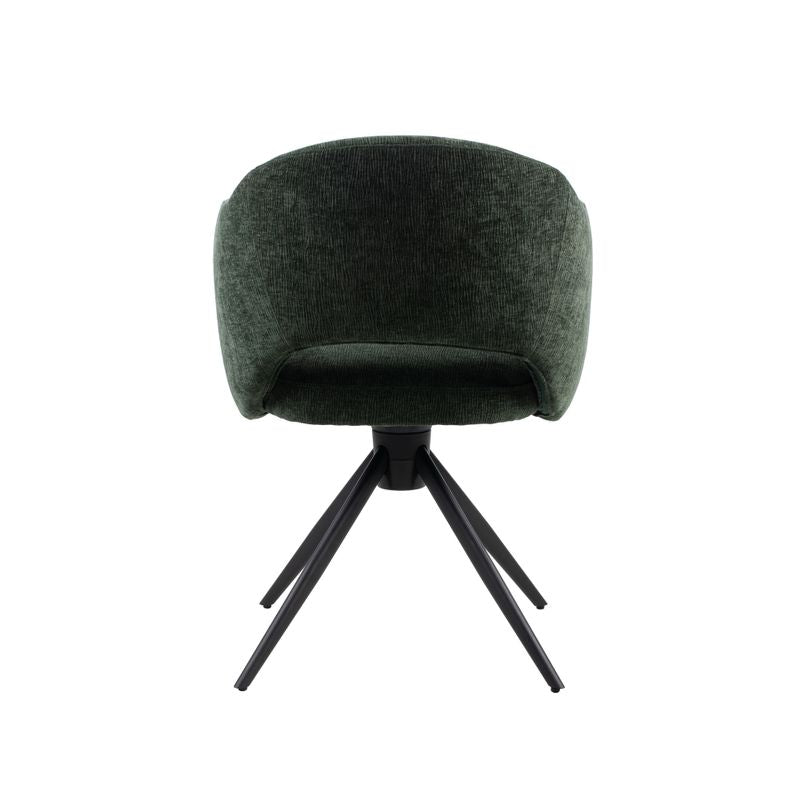 Chaise pivotante tissu vert foncé