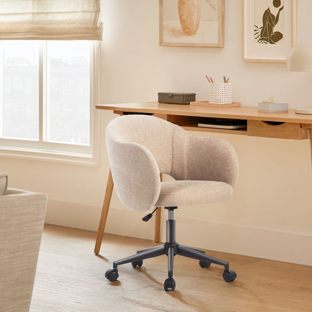 Chaise de bureau reglable tissu sable