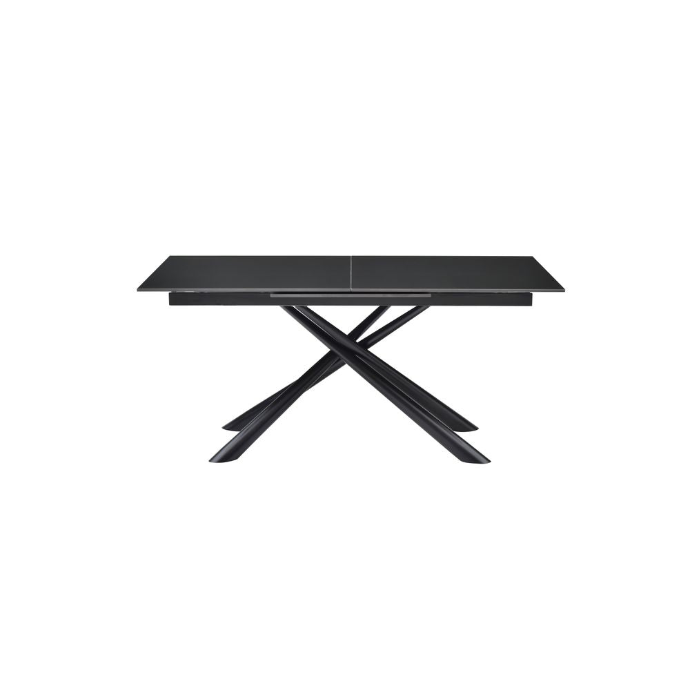 Table repas en céramique noir 160 cm avec allonge