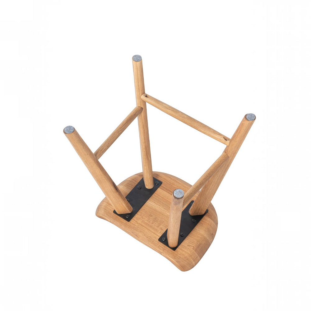 Tabouret bas 47 cm chêne massif clair