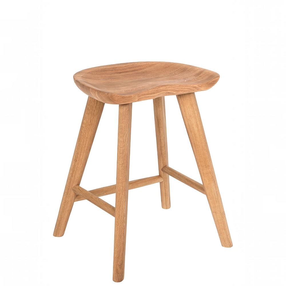 Tabouret bas 47 cm chêne massif clair