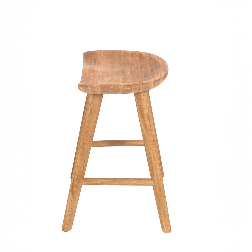 Tabouret bas 47 cm chêne massif clair
