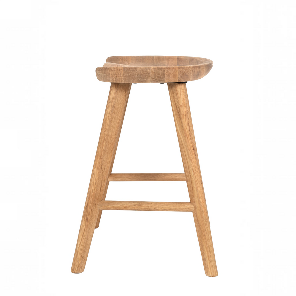 Tabouret bas 47 cm chêne massif clair