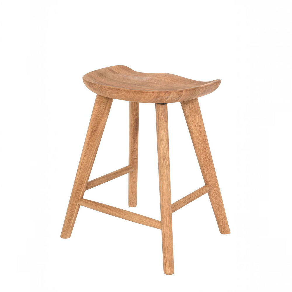 Tabouret bas 47 cm chêne massif clair