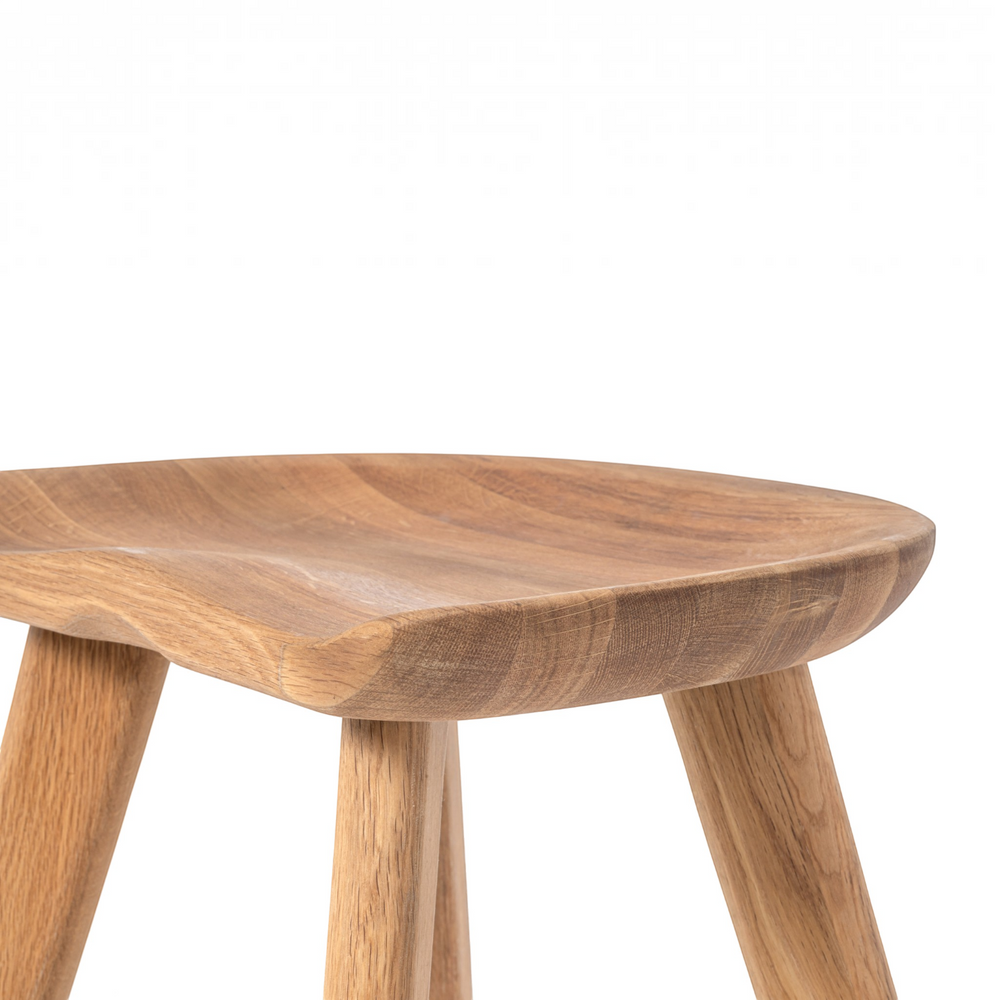 Tabouret bas 47 cm chêne massif clair