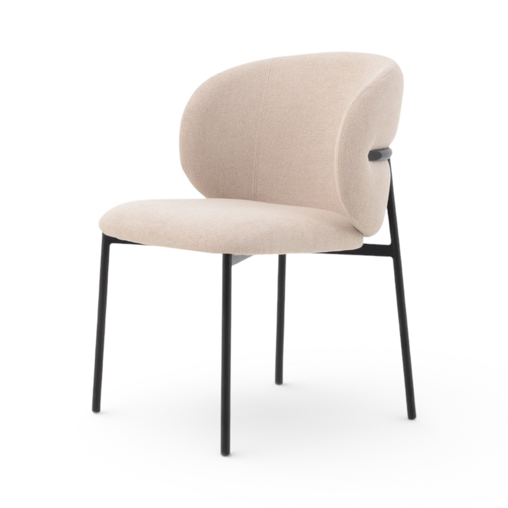 Chaise repas tissu sable