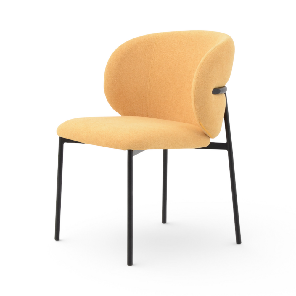 Chaise repas tissu jaune