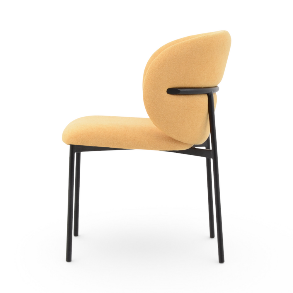 Chaise repas tissu jaune