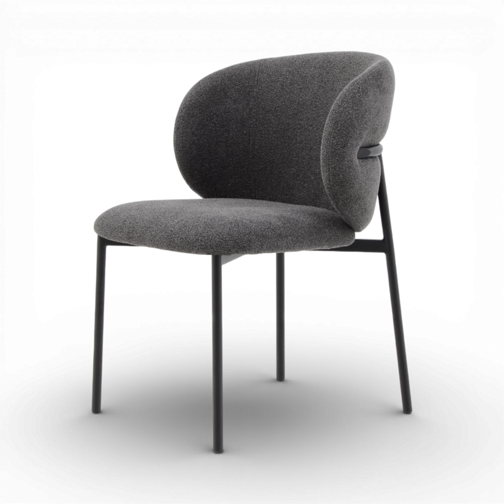 Chaise repas tissu gris foncé