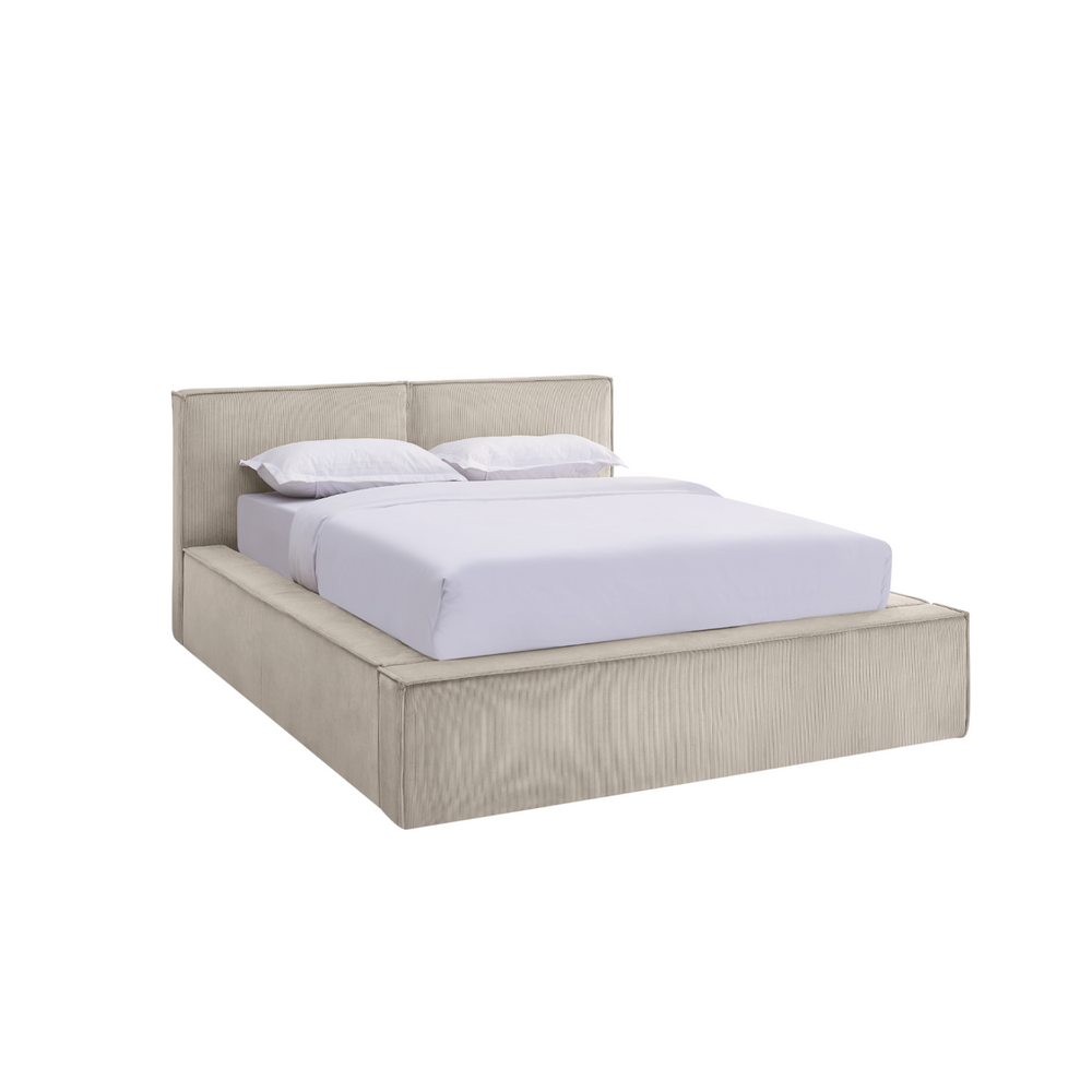Lit coffre 140 x 190 cm beige
