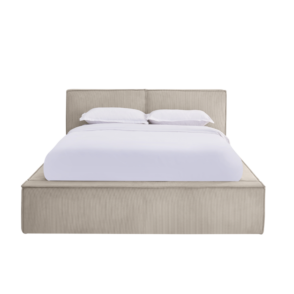 Lit coffre 140 x 190 cm beige
