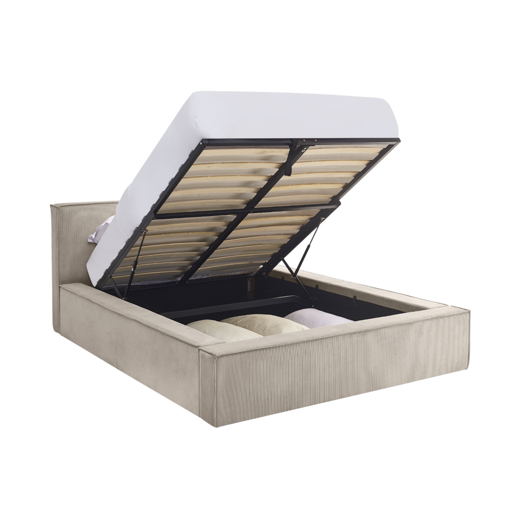 Lit coffre 140 x 190 cm beige