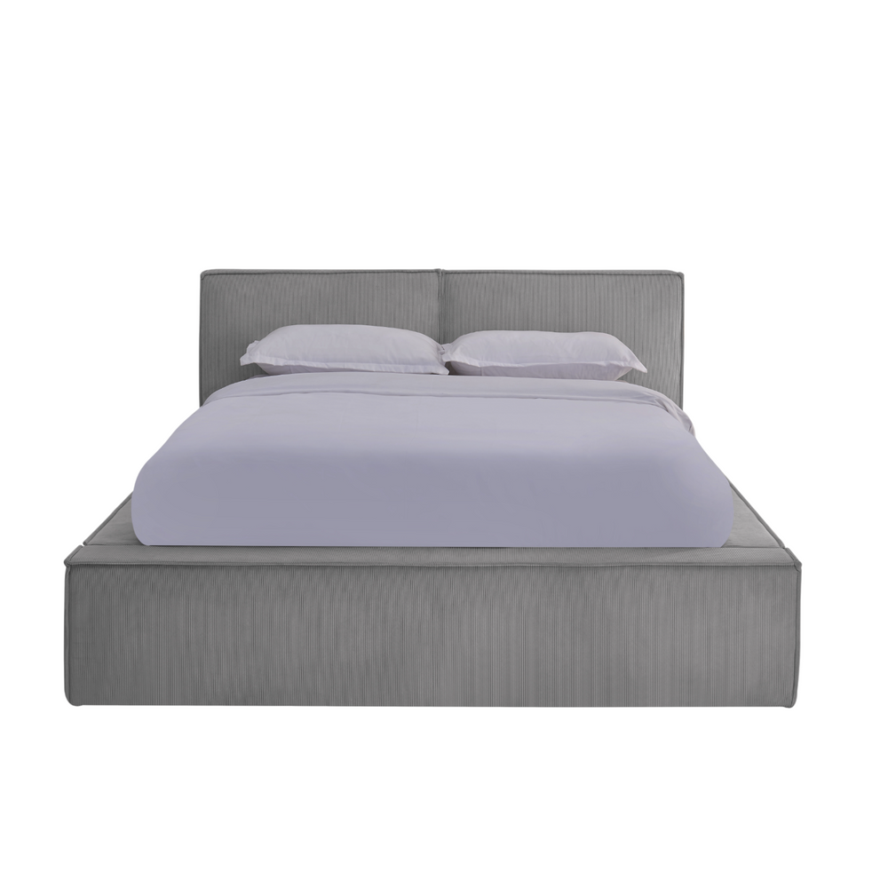 Lit coffre 140 x 190 cm gris