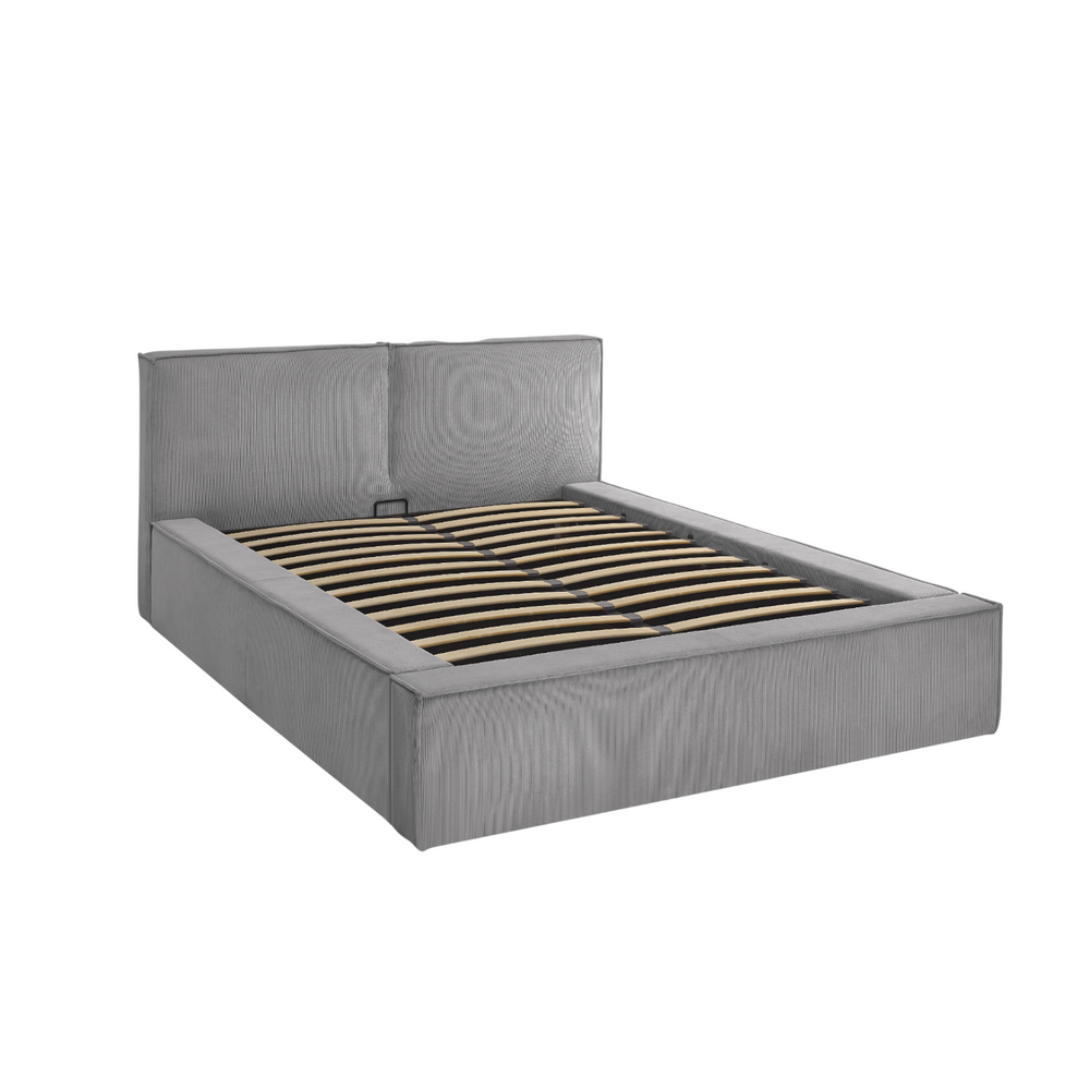 Lit coffre 140 x 190 cm gris
