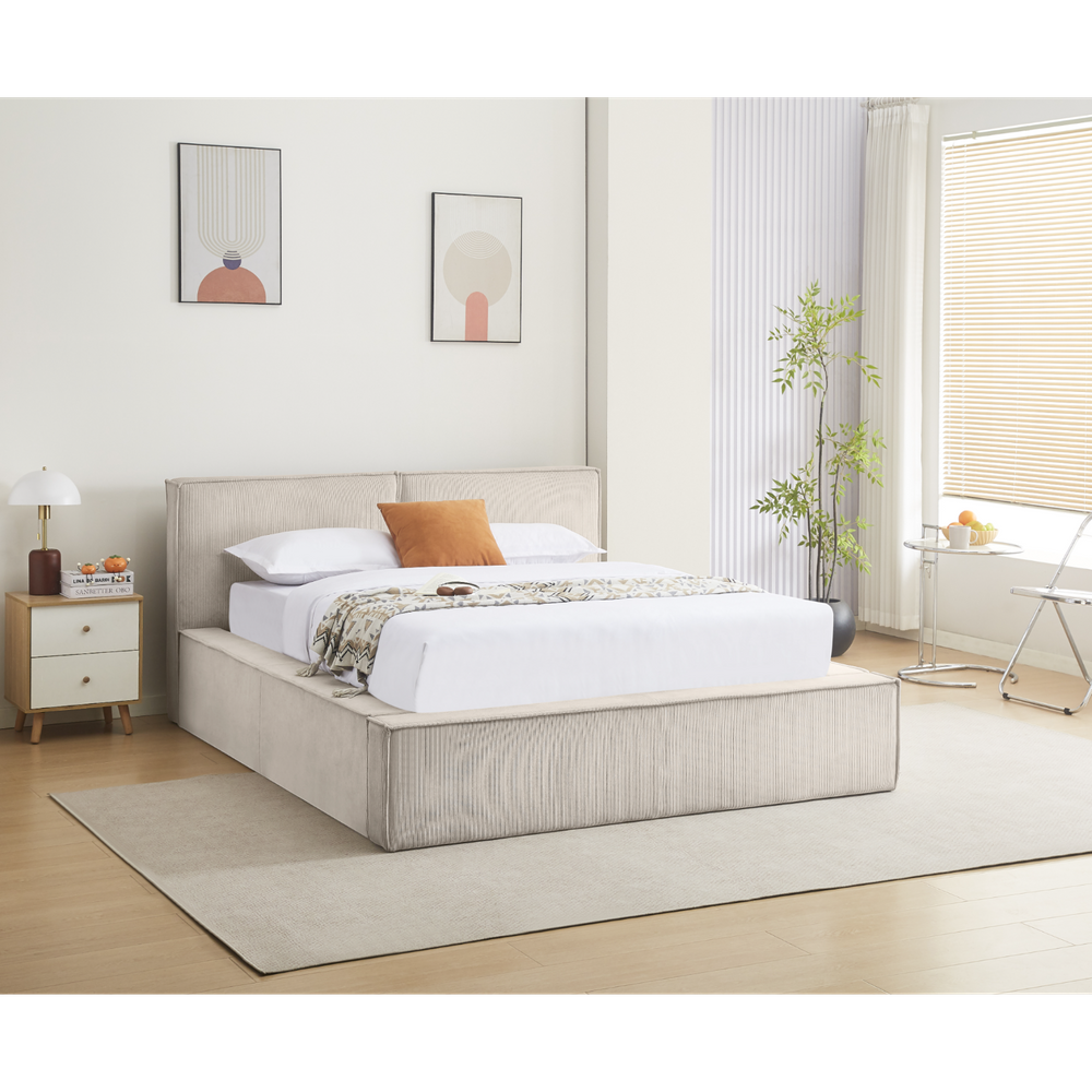 Lit coffre 160 x 200 beige