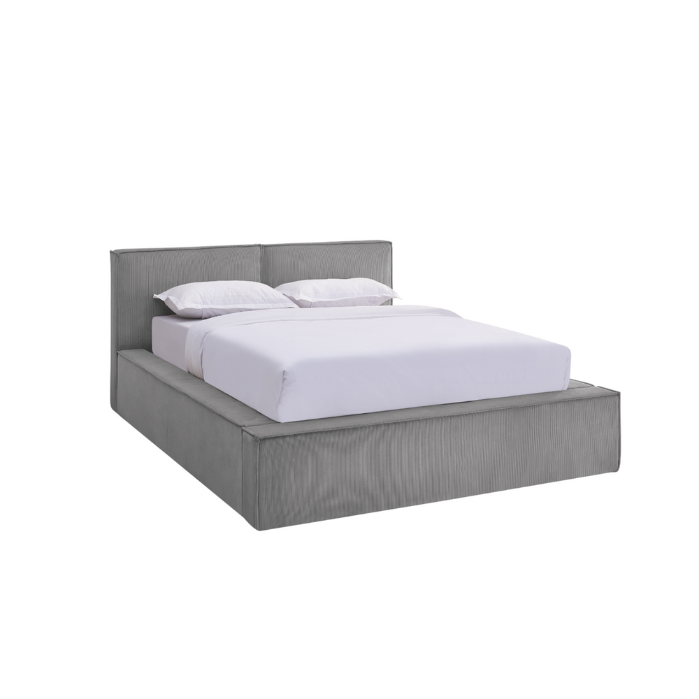 Lit coffre 160 x 200 cm gris