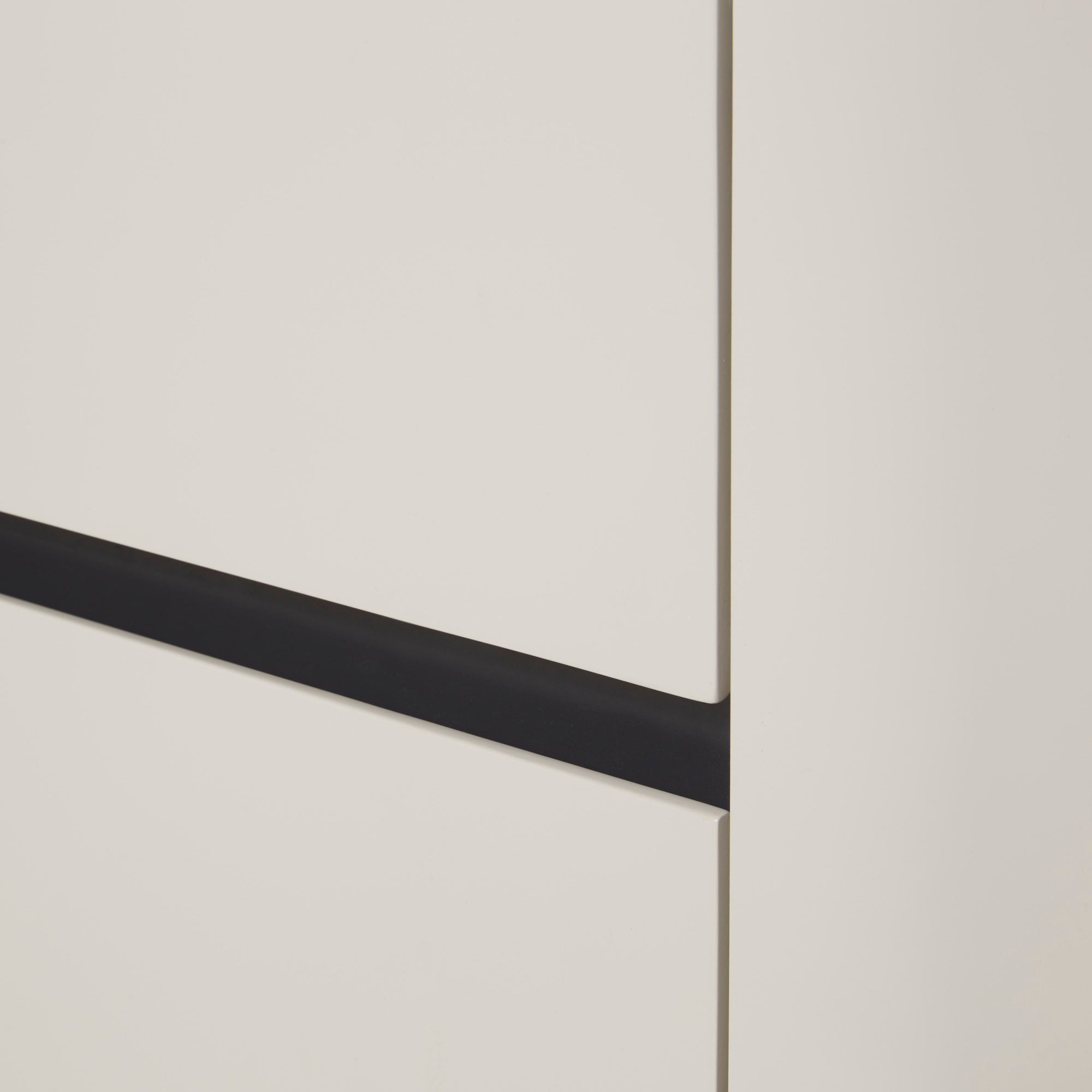 Meuble bas 2 portes 3 tiroirs laqué gris