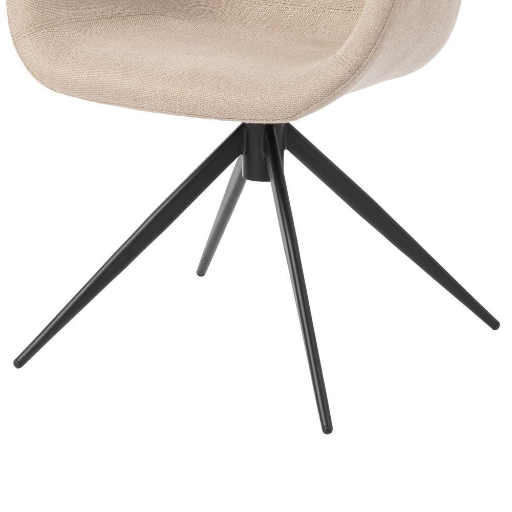 Chaise repas accoudoir tissu gris clair
