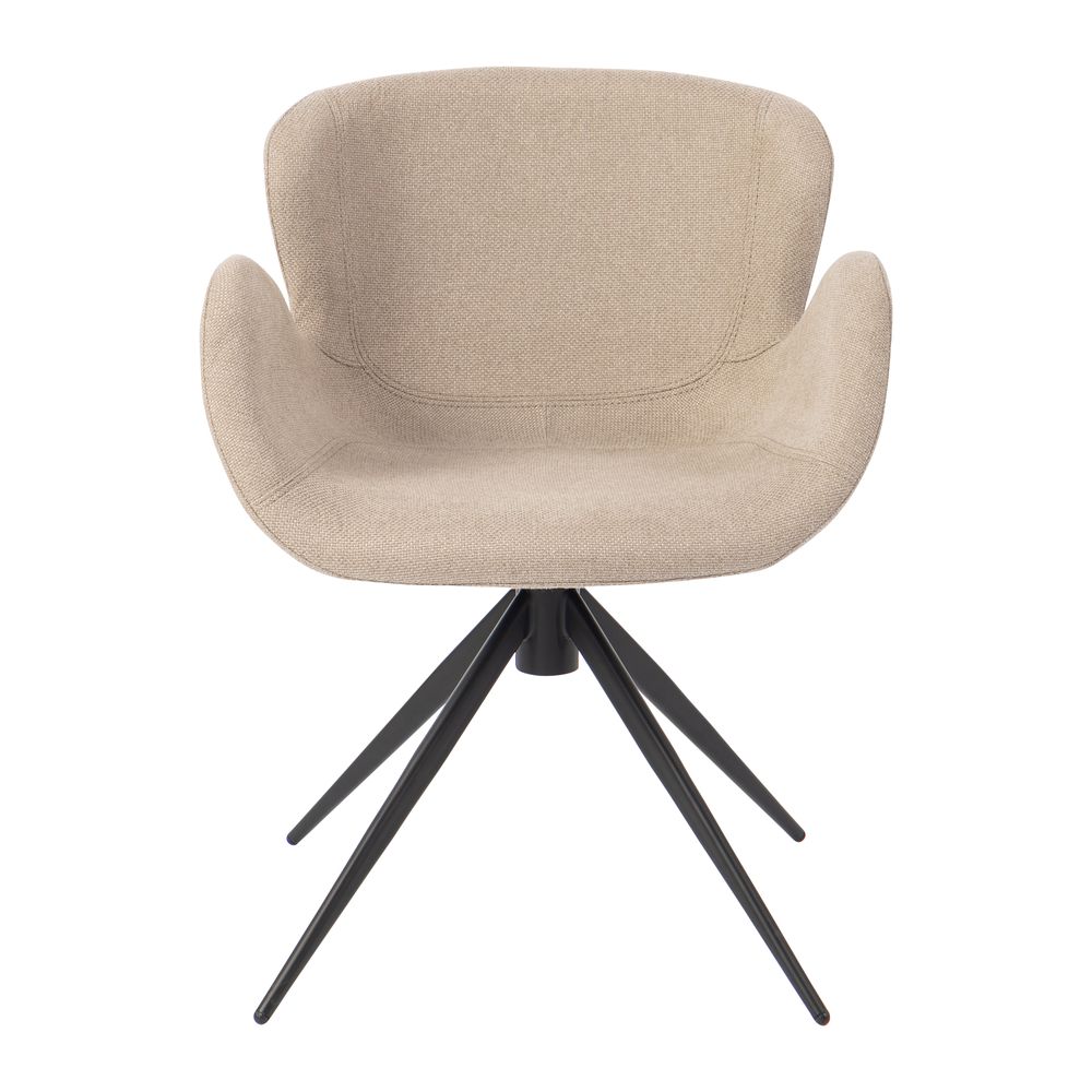 Chaise repas accoudoir tissu gris clair