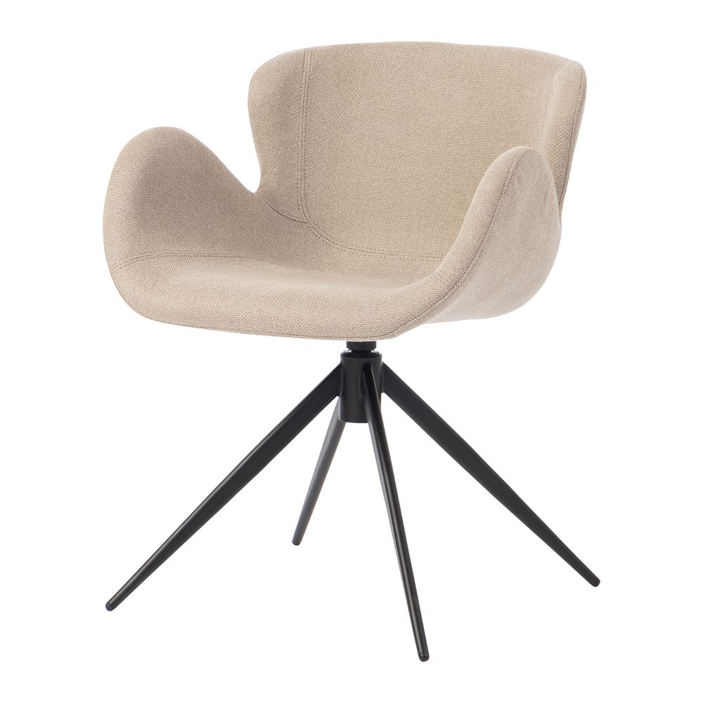 Chaise repas accoudoir tissu gris clair