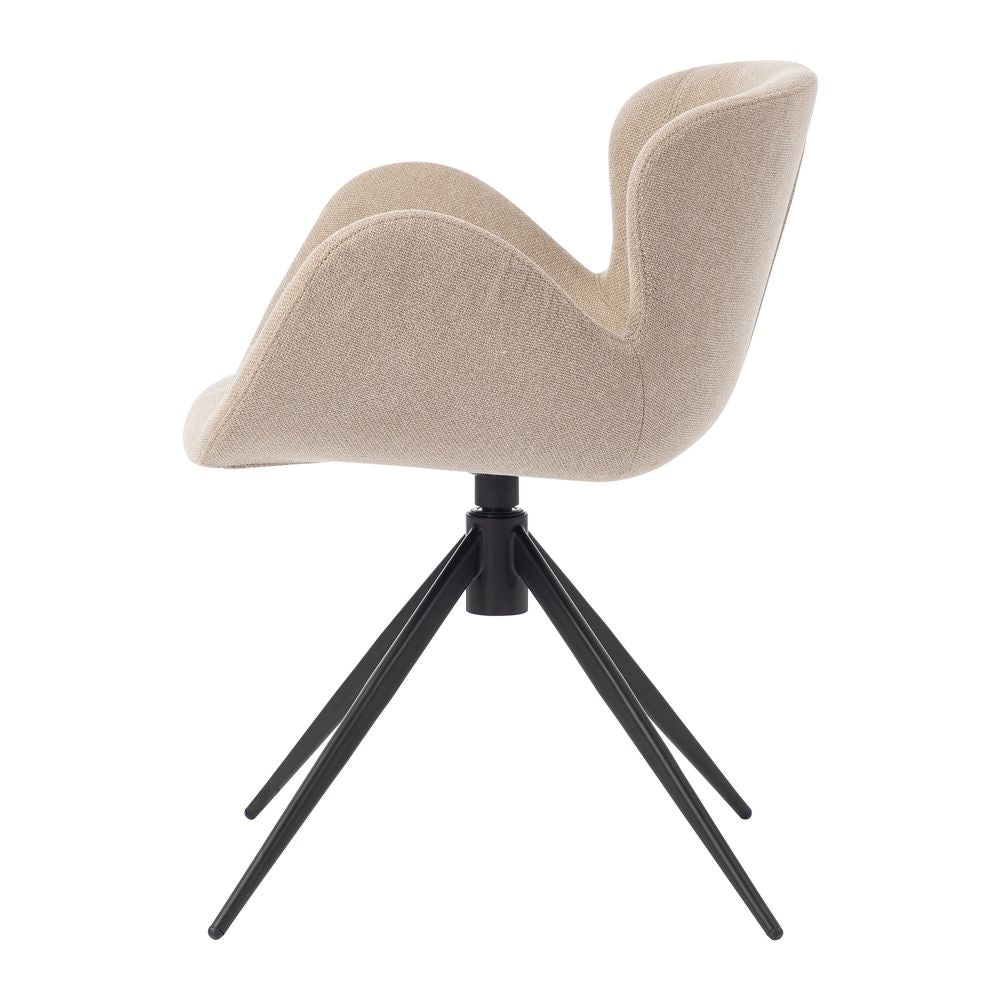Chaise repas accoudoir tissu gris clair