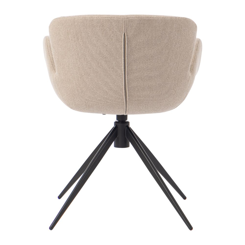 Chaise repas accoudoir tissu gris clair