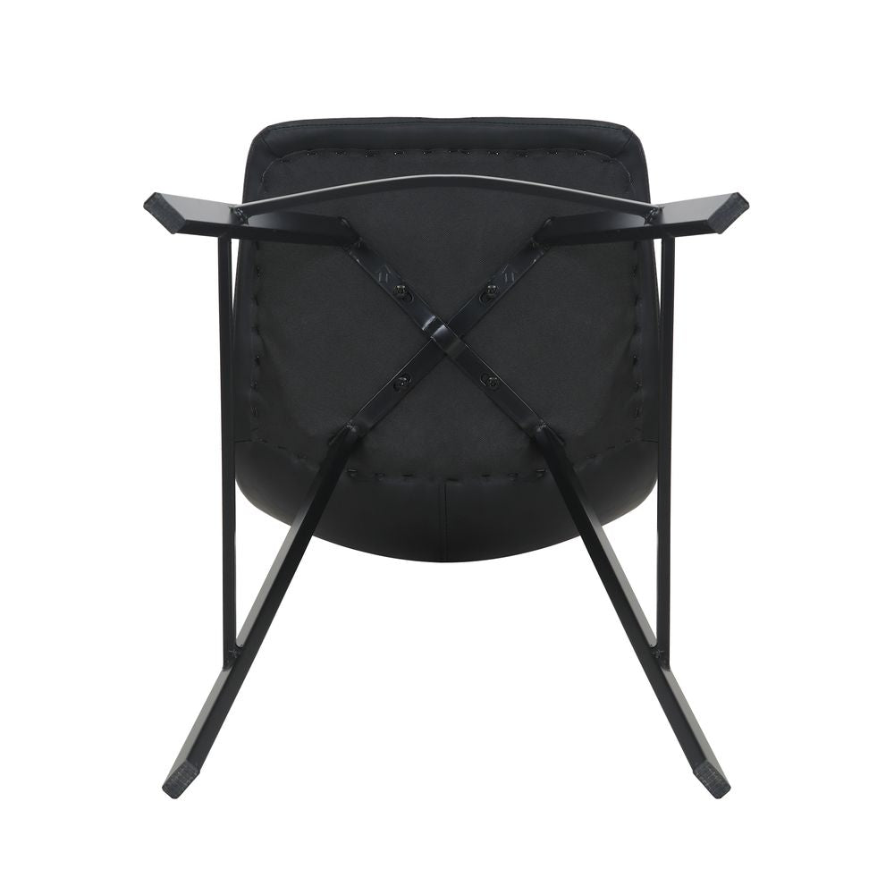 Chaise snack imitation cuir noir