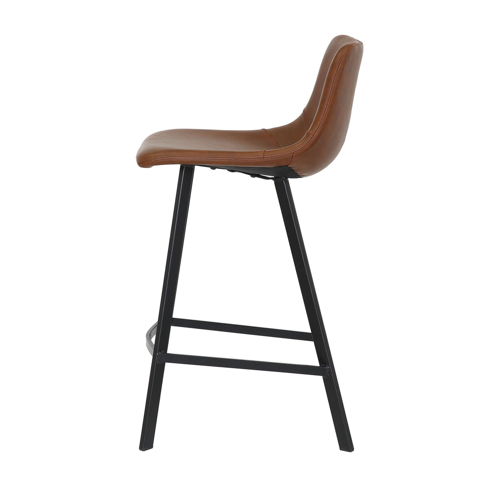 Chaise snack imitation cuir cognac