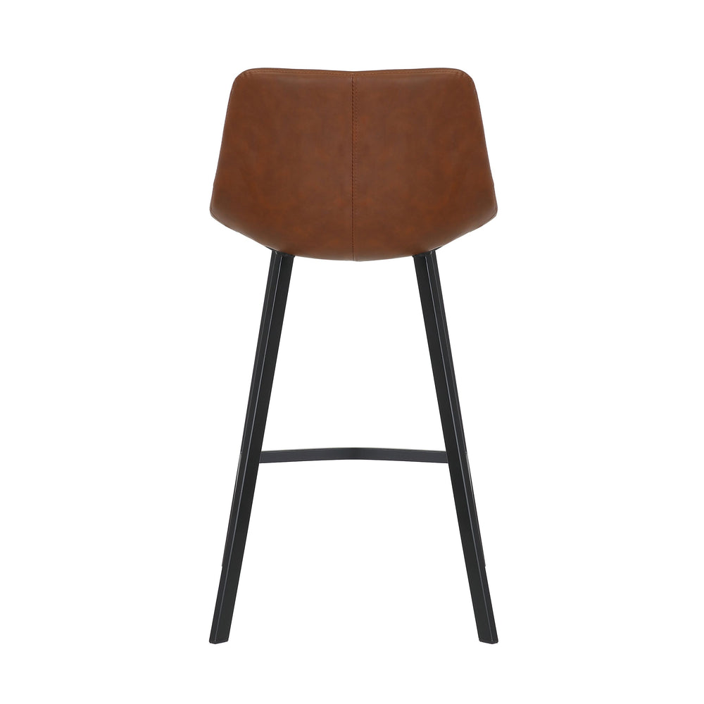 Chaise snack imitation cuir cognac