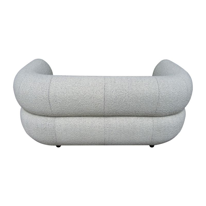 Canapé 2 places tissu bouclette gris clair MELKI