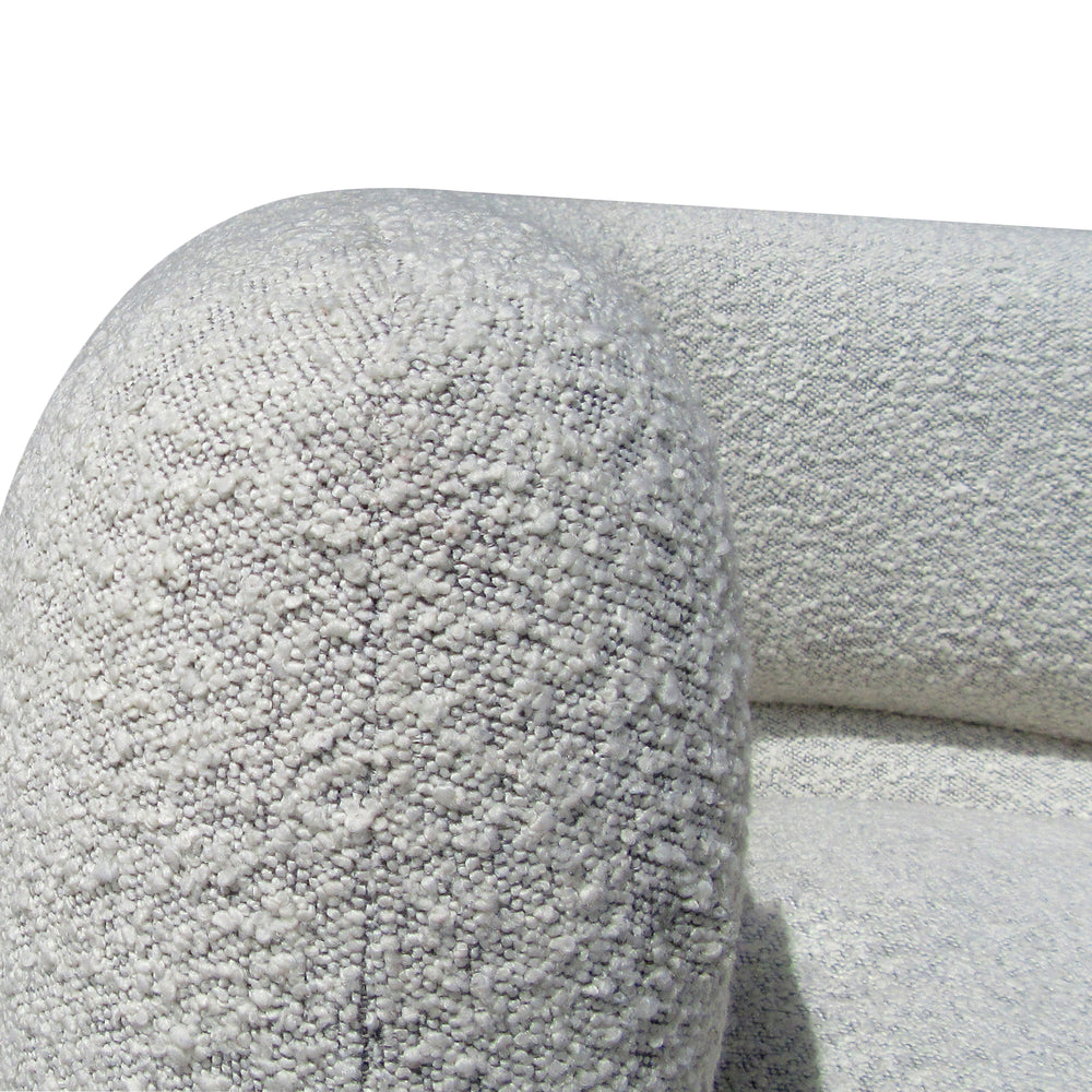 Canapé 2 places tissu bouclette gris clair MELKI