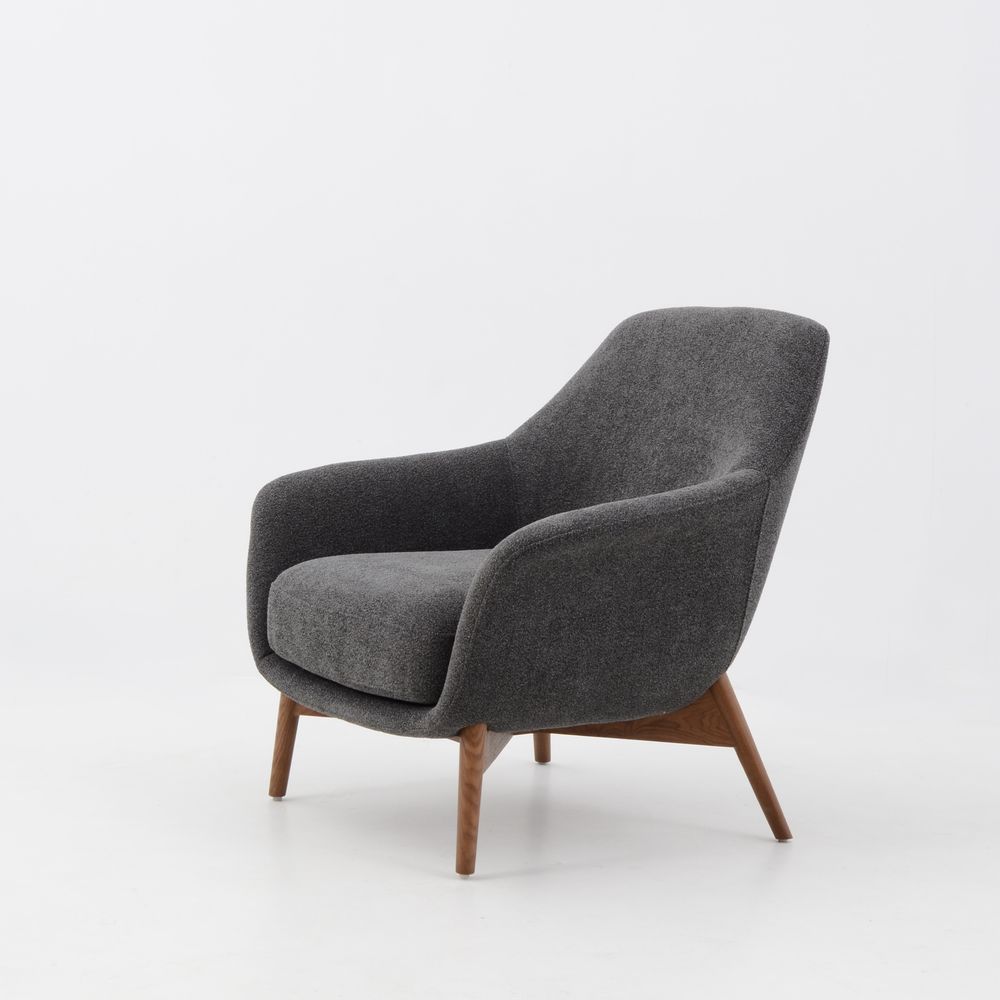 Fauteuil en tissu gris foncé