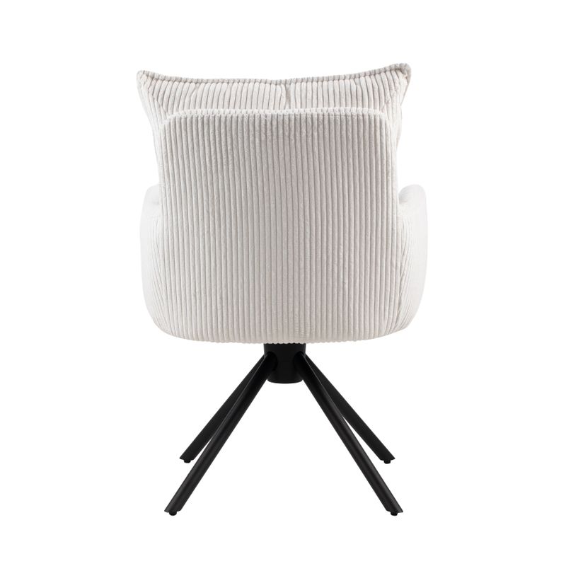 Chaise repas velours côtelé blanc