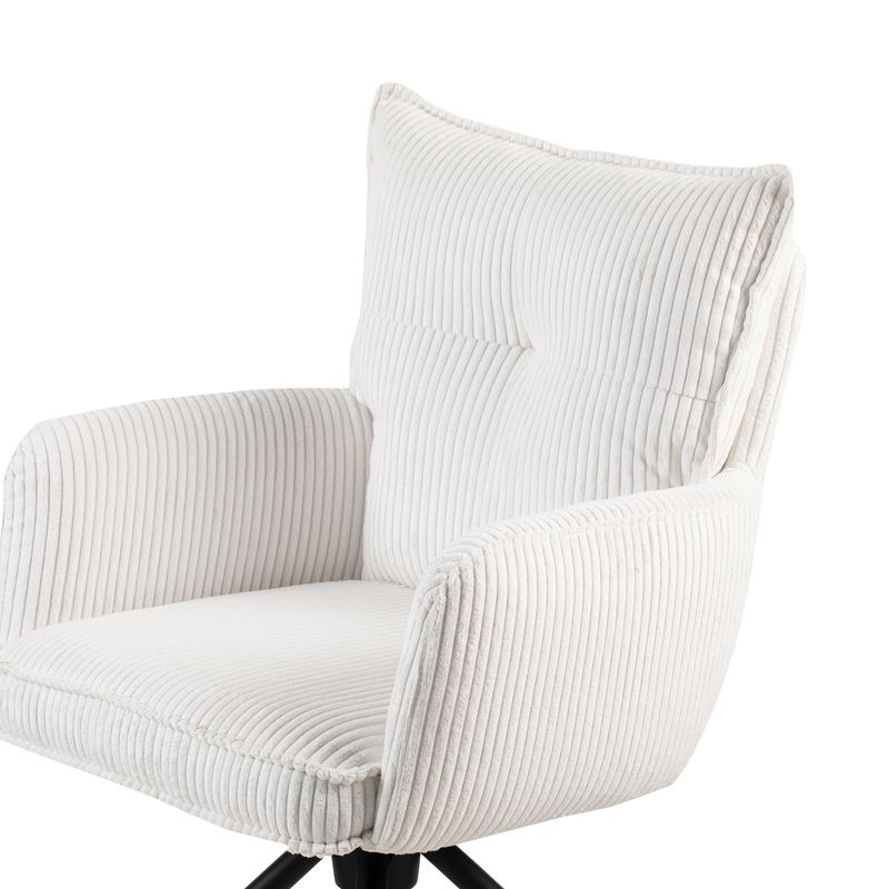 Chaise repas velours côtelé blanc