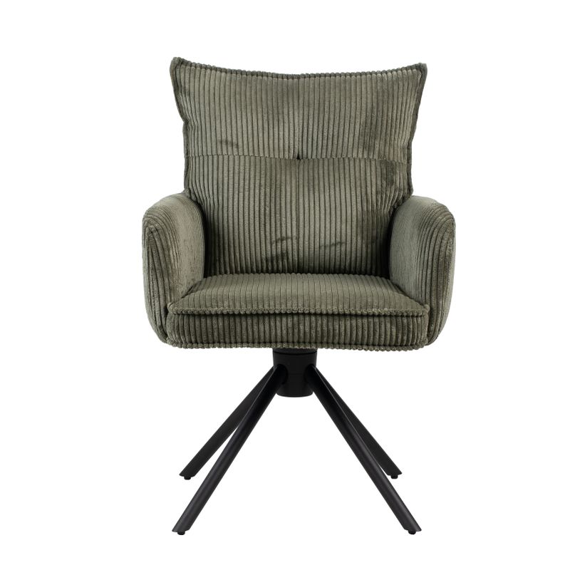 Chaise repas velours côtelé vert