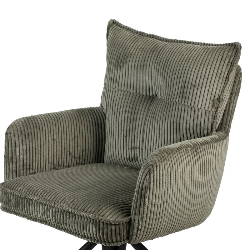 Chaise repas velours côtelé vert